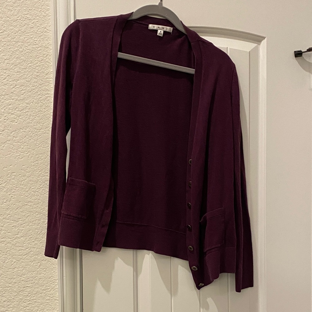 CAbi Deep Purple Cardigan Sweater